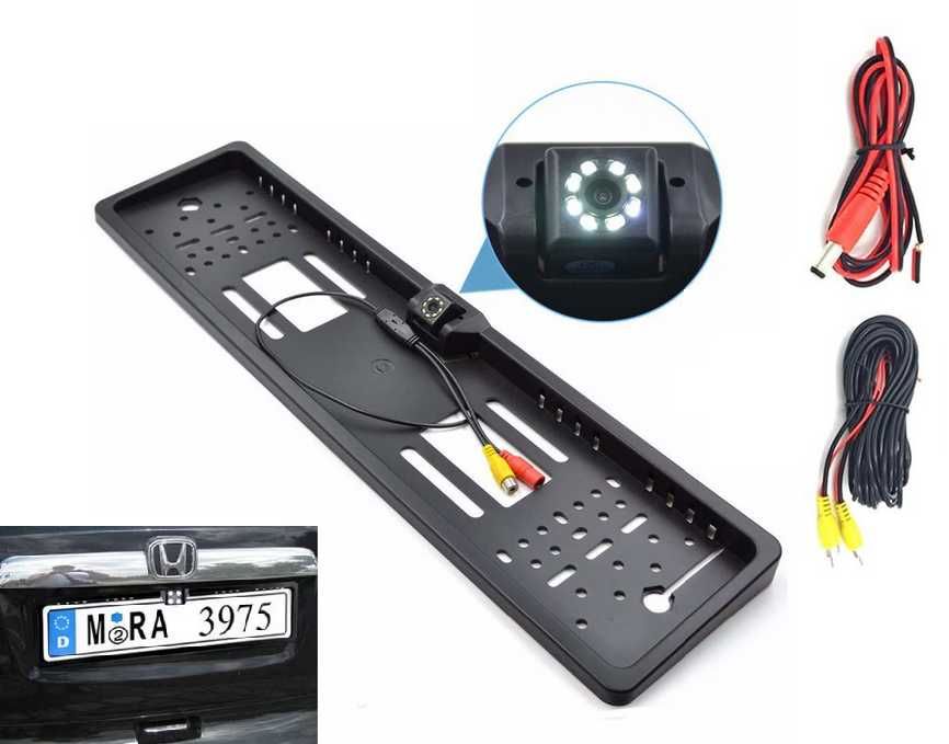 Поставка за номер с 8 LED камера за задно виждане с Нощен режим.