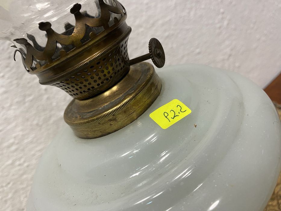 Стара френска газена лампа от разтопено стъкло