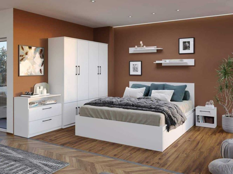 Pachet Mobila Dormitor + Living Alb