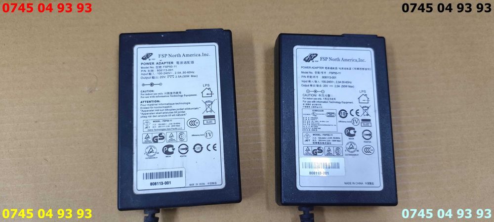 alimentator incarcator 20v 2.5A model FSP50-11 mufa de 5.5mm cu proba