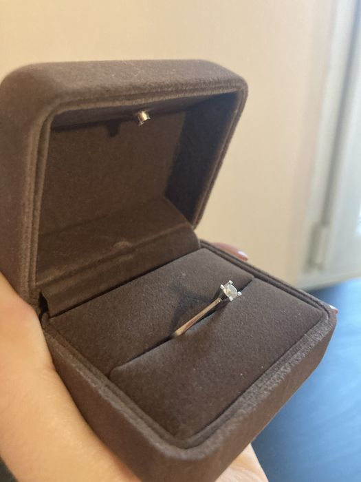 Inel aur alb 18k + diamant 0,20ct