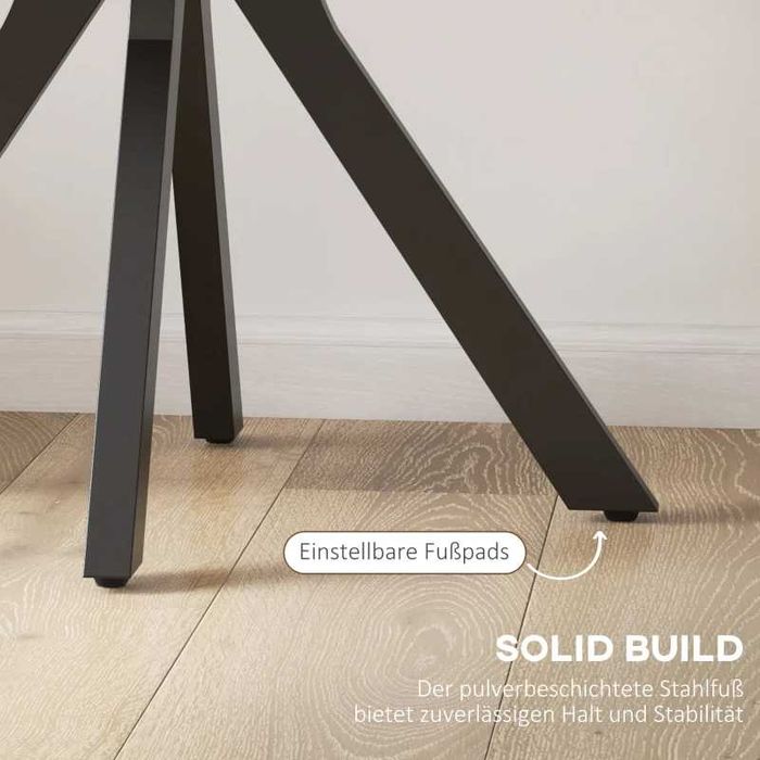 HOMCOM Трапезна  Кухненска маса, Кръгла маса, 78 см x 78 см x 75 см