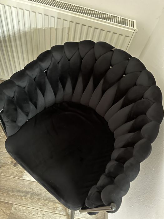 Fotoliu scaun negru, material catifea calitativa