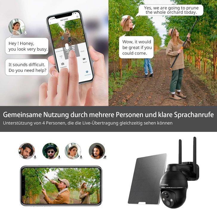 Безжична, соларна ,външна камера за наблюдение със SIM карта ZUMIMALL