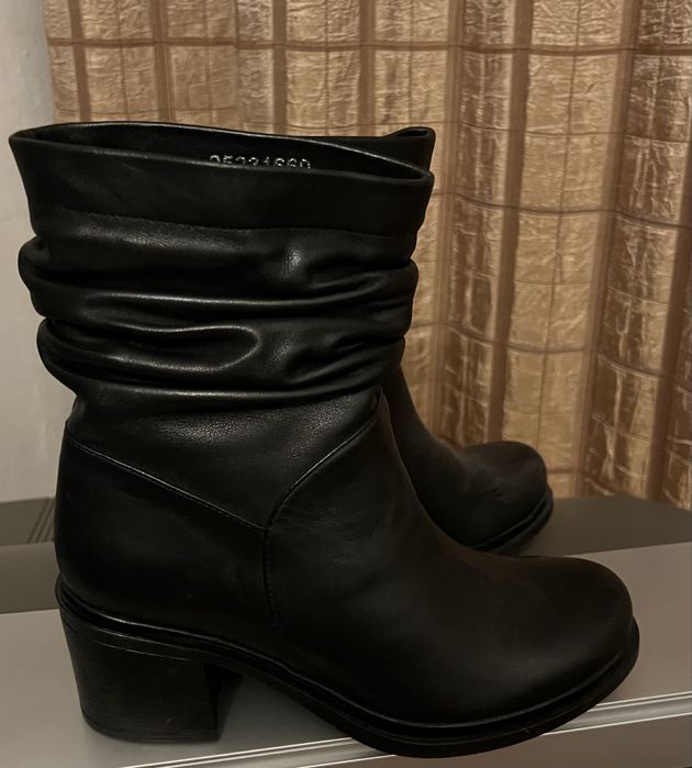 Сапоги кожаные демисезонные