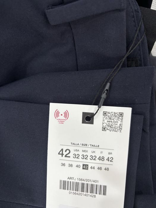 Pantaloni eleganti de costum Zara 42 XL barbati