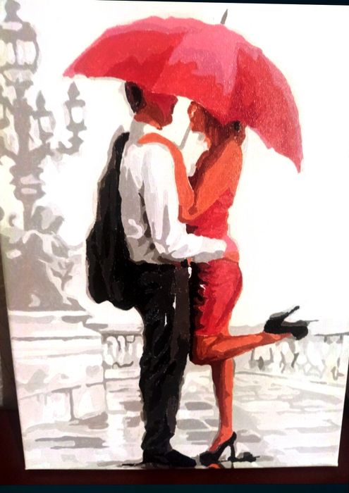 Картина рисуване по номера Среща в Париж