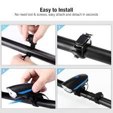Set lumini bicicletă + buzzer multiton impermeabile reincarcabile USB