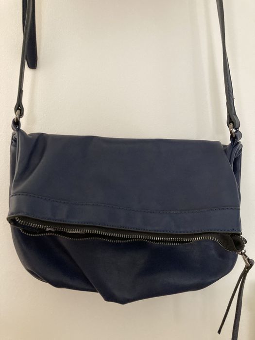 Poseta albastra din piele - femei