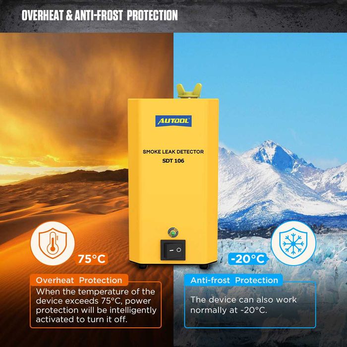 Машина за пушек Autool SDT106, за откриване проблеми в изпускателната