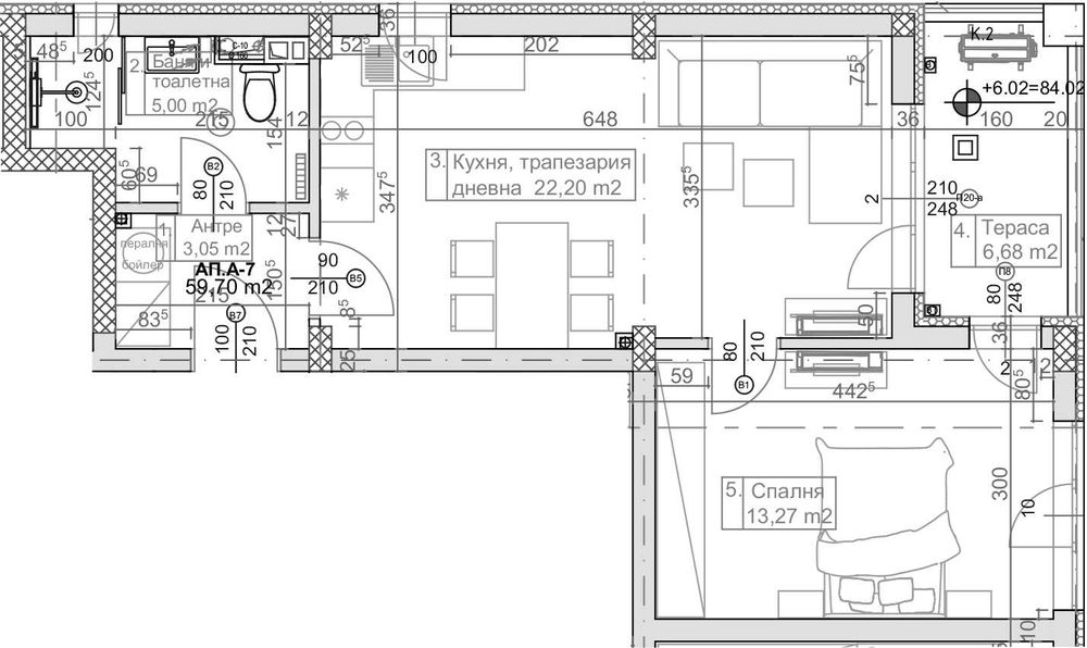 Инвеститор ПРОДАВА!!! Двустаен апартамент 72 кв.м.