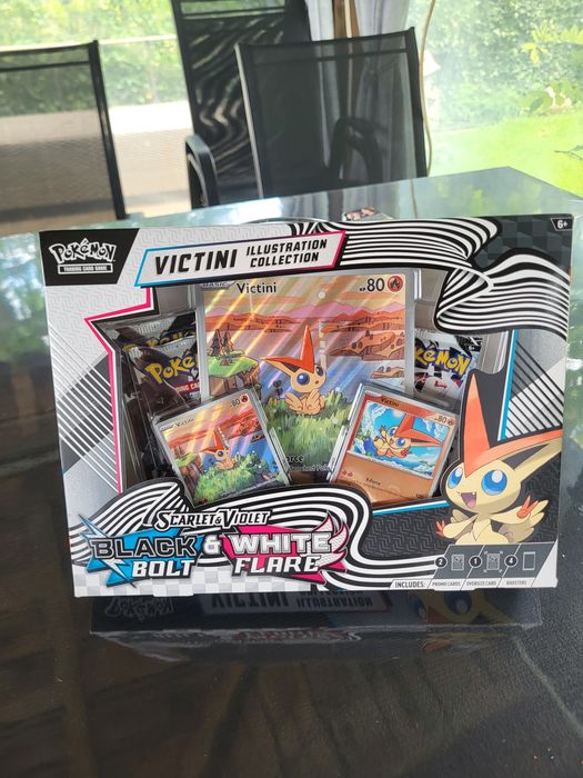 Scarlet & Violet-Black Bolt and Scarlet & Violet-White Flare expansions.
The Pokémon TCG: Unova Victini Illustration