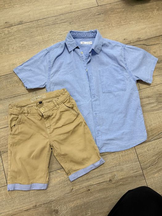 Pantaloni scurți Guess 130 , Camasa mâneca scurta Zara mărimea 134 cm