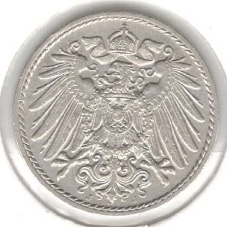Germany-5 Pfennig-1914 J-KM# 11-Wilhelm II-small shield