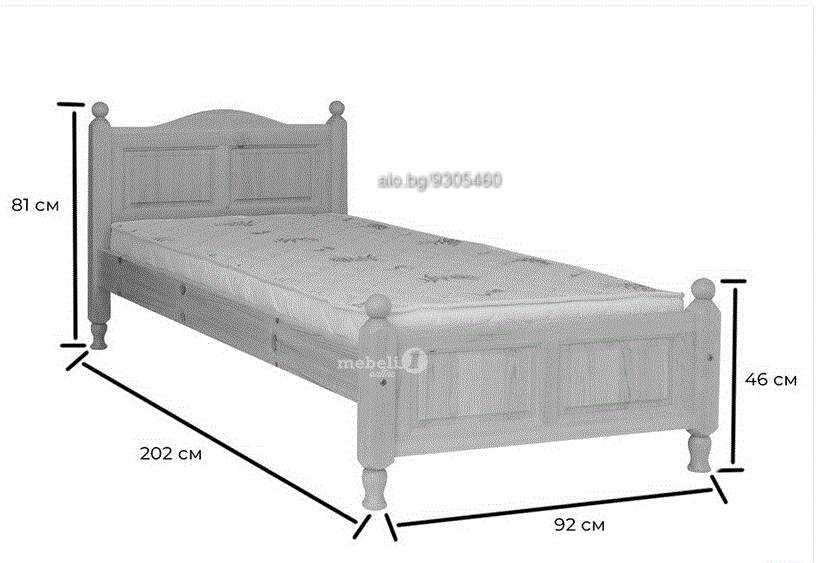 продавам единично легло от масив