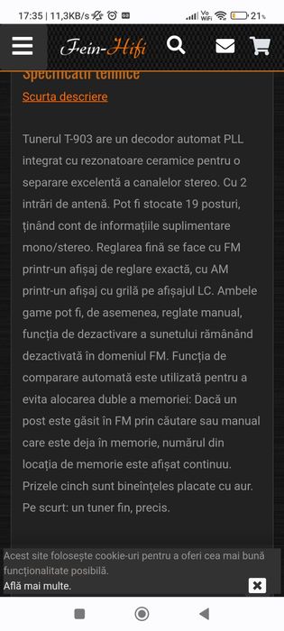 Tunere Grundig Finearts T903 si Samsung rs750T