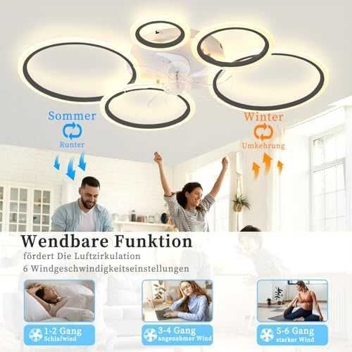 MiiR LED таванен вентилатор с осветление 100 см с дистанционно