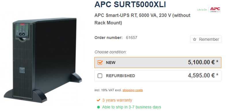 UPS APC 5kVA ieftin, 5 variante: SU alb & SUA negru, SURT & SRT online