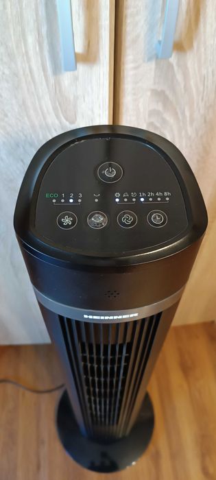 Ventilator Turn Heinner HMTF-D3BK, 45W, 3 viteze, telecomandă, timer, ECO