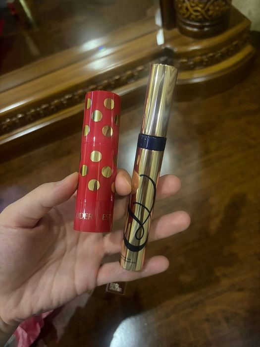 Estée Lauder палетка теней из блокбастера, помада, румяна, тушь, блеск