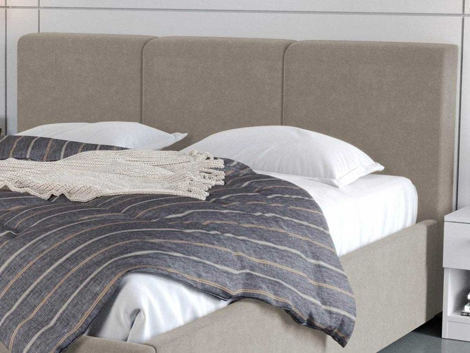 Pat Tapitat Avelis Bej cu somiera rabatabila si lada de depozitare