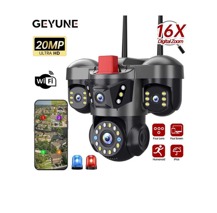 Camera Video Wifi Inteligenta 360 grade cu 4 camere active 20MP NOU*