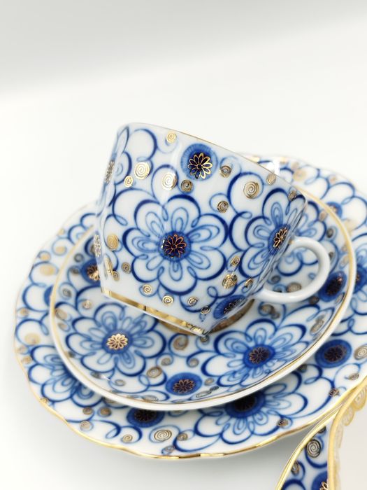 LFZ Ломоносов,руски порцеланов сет за кафе / ЛФЗ