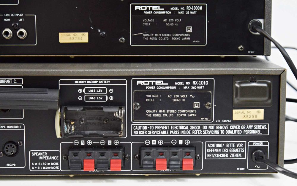 Linie Rotel amplificator RX-1010 + egalizator RE-1010 + deck RD-1000M