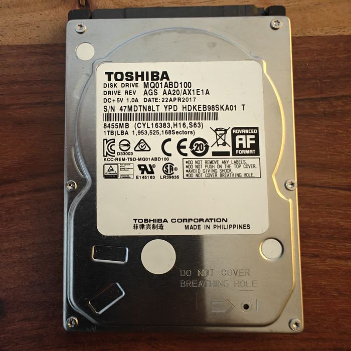 HDD Toshiba 1Tb ,8455mb