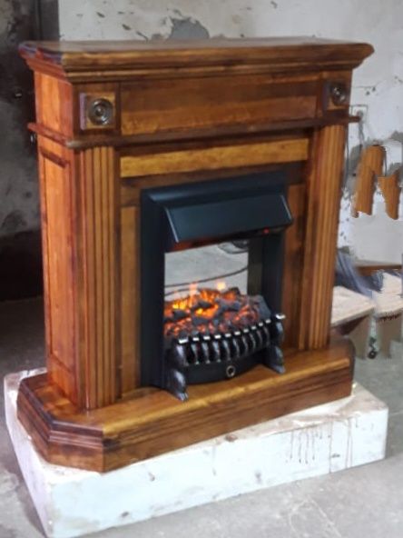 Портал камин из дерева