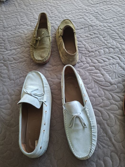Pantofi cacharel mocasini nr 44 piele întoarsă stare perfectă  ambele perechi 350lei