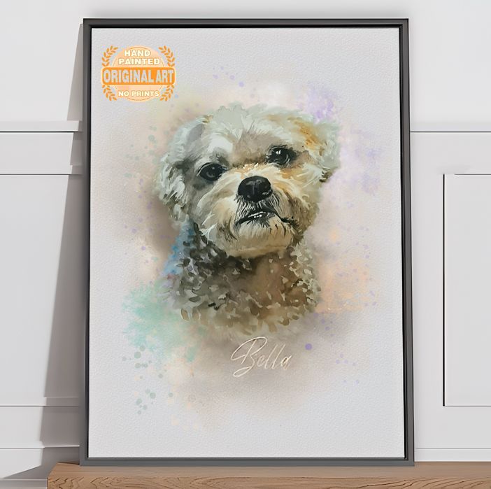 Ръчно рисувани персонализирани портрети на домашни любимци с акварел