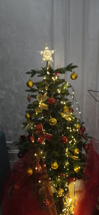 Гирлянда роса для елки со звездой, 2 метр длиной 10 ветка