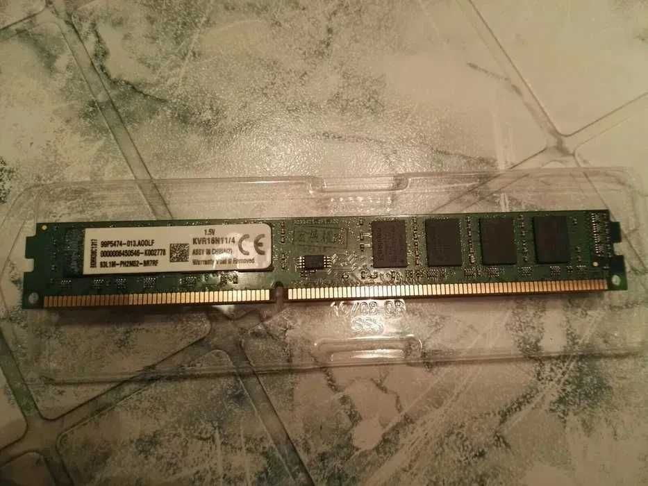 Рам памет, KINGSTON, DDR3 1600MHz, 4GB ram memory, KVR16N114, DESKTOP