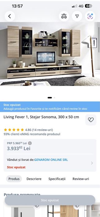Vand mobila living
