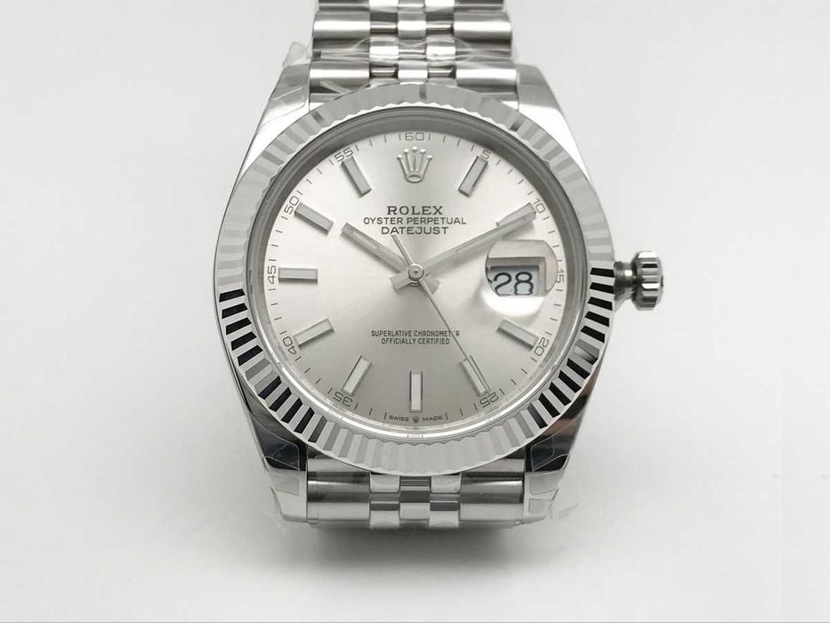 Rolex Datejust 41mm Fluted Bezel Silver Dial Jubilee – мъжки часовник – реални снимки