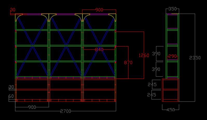 Raft fier stil industrial, retro nituri-modular dezasamblabil-model 12
