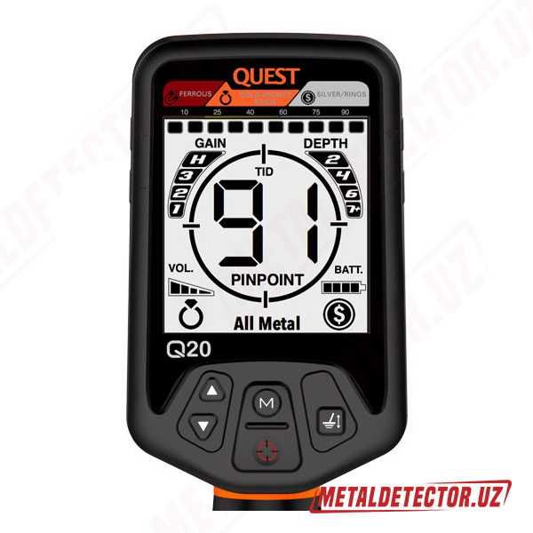 Фирменный Металлоискатель Quest Q20 (Катушка 28 см) США