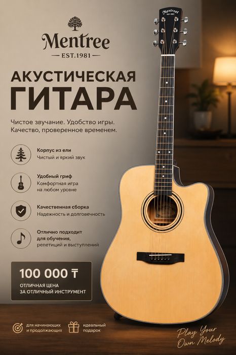 электроакустический гитара menteel