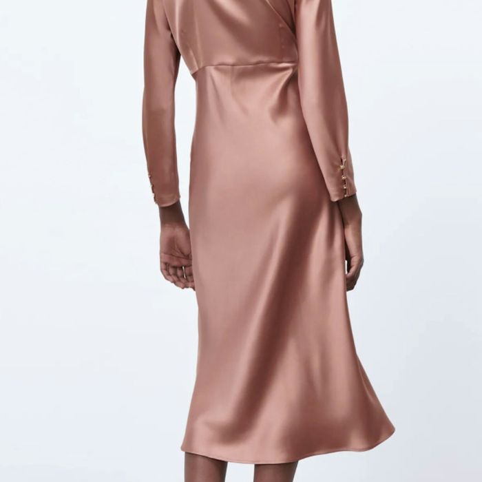 Rochie satin lunga zara M