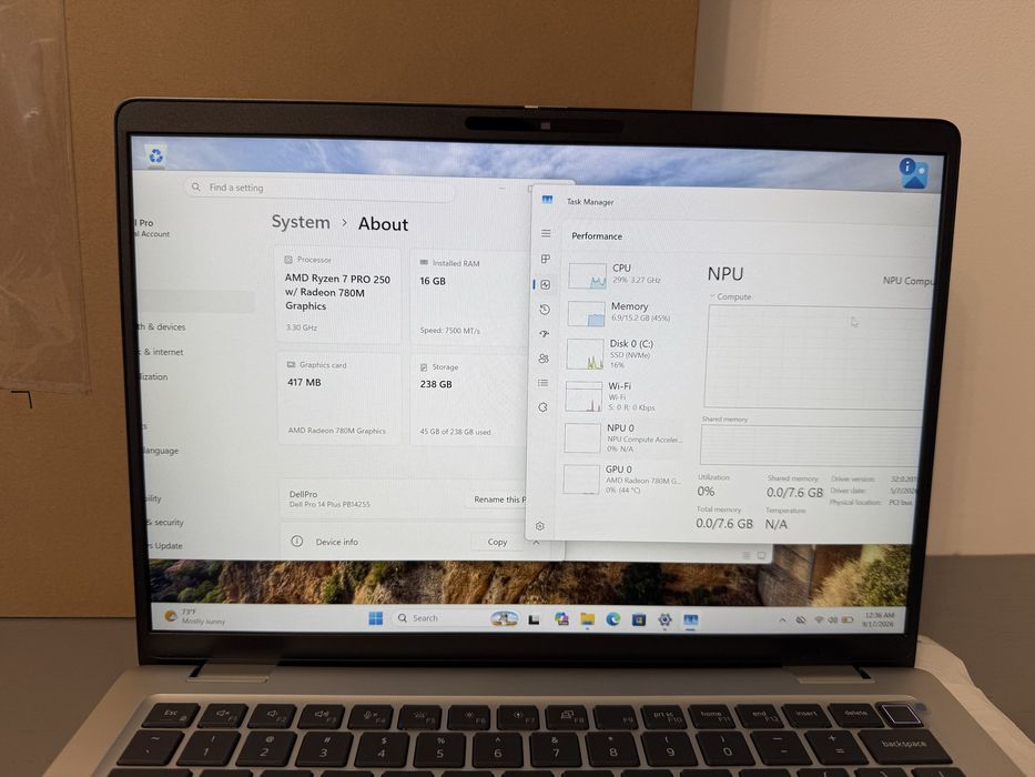 Dell Pro 14 Plus Nou Garantie Ryzen 7 Pro 250 Radeon 780M 16GB RAM
