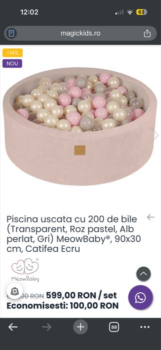 Piscina cu bile pentru copii