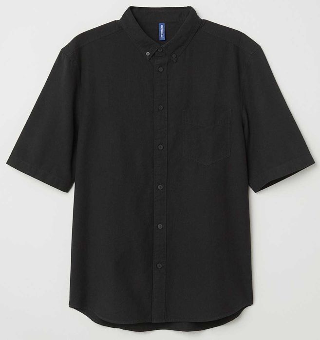H&M 6 camasi maneca scurta 100% bumbac mar.M, talie=105, noi, eticheta