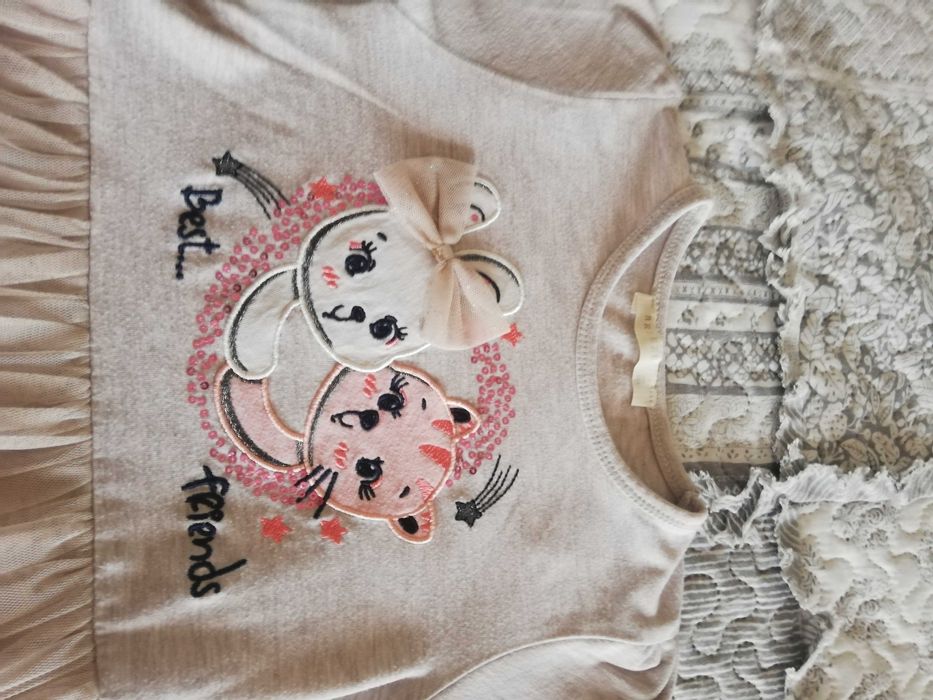 Сладка памучна рокличка в сиво