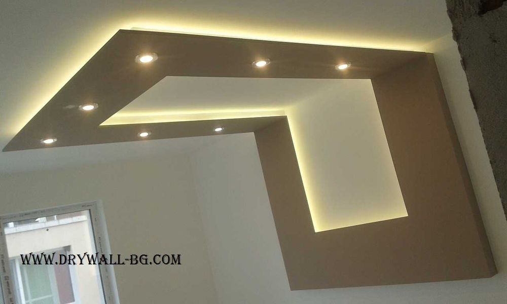 Растерни тавани, Гипсокартон, Шпакловка,Боядисване с латекс.