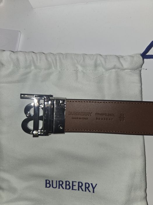 Оригинален мъжки колан Burberry/Бърбъри, двулицев, 95 см., N 38