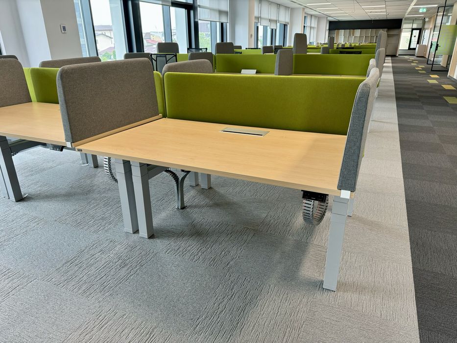 Stoc 89 Buc. Birou Reglabil Electric, Dublu 140X80 cm/blat, Bench Masă