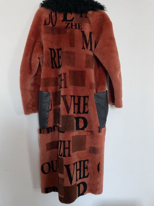 Дубленка оранжевая