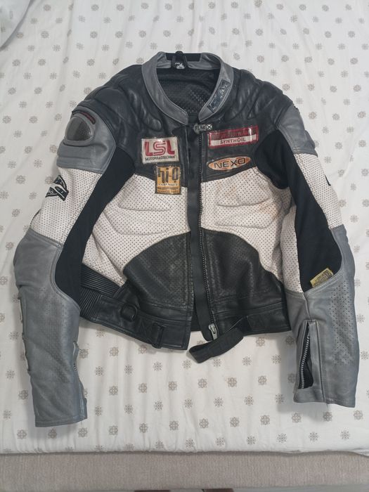 Geaca moto piele FLM race carbon