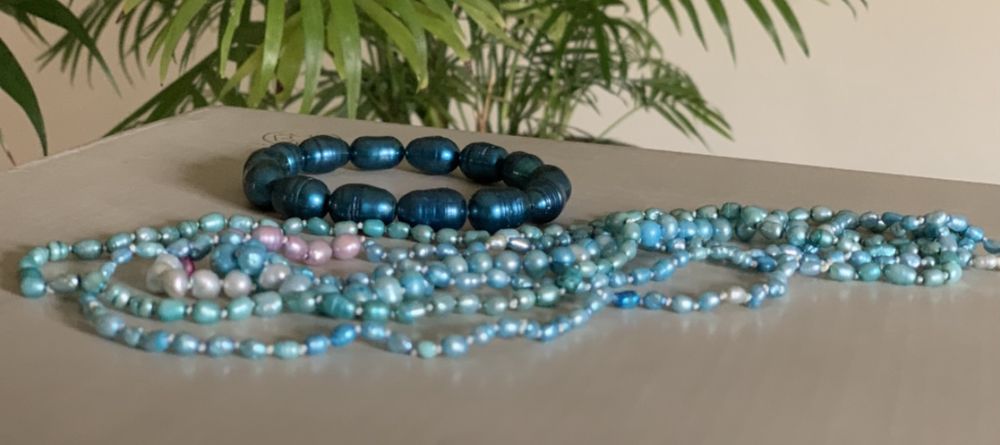 Ръчноизработена брошка & Лот нови бижута с перли, камъни и мъниста